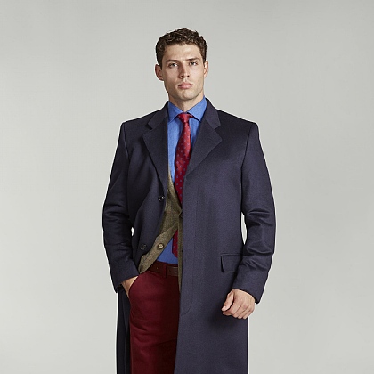 Navy Pure Cashmere Coat