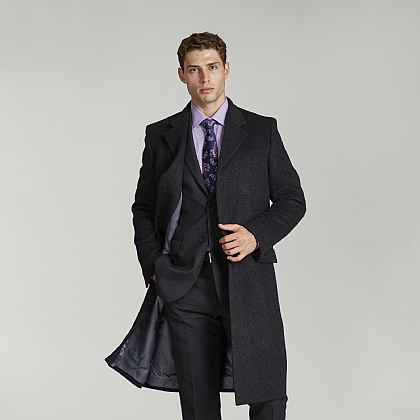 Anthracite Grey Wool and Alpaca Coat