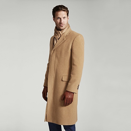 Beige Camel Hair & Wool Coat