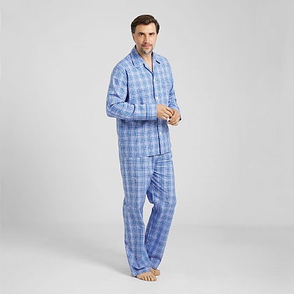 Blue Check Cotton Pyjama