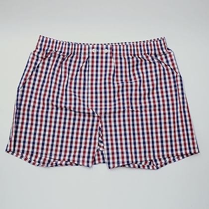 Navy and Red Check Boxer Shorts