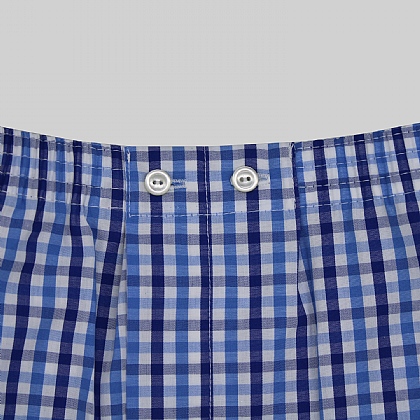 Blue and Navy Gingham Check Boxers
