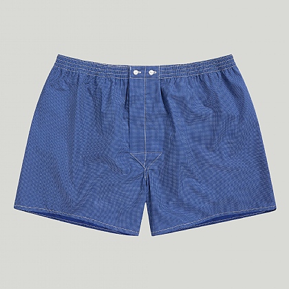 Navy with Sky Blue Spots Cotton Boxers