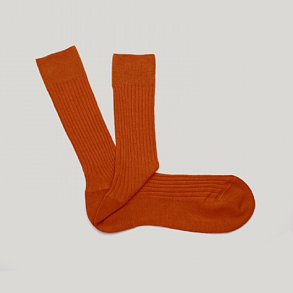 Orange Plain Wool Sock