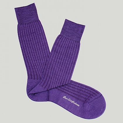 Purple Plain Wool Sock
