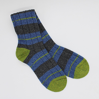 Blue and Charcoal Stripe Sock