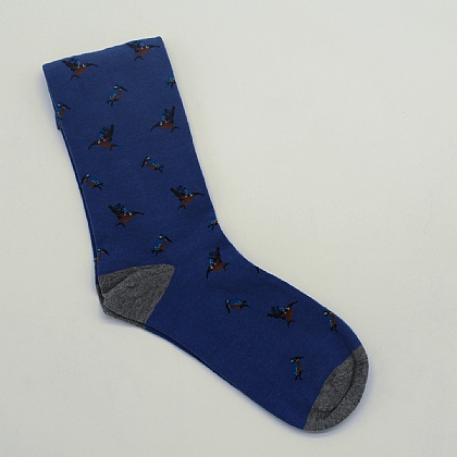 Demin Blue Kingfishers Cotton Sock