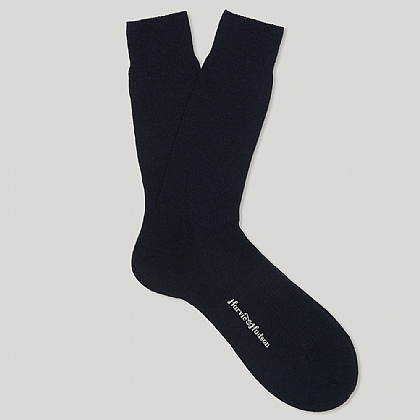 Navy Short Merino Wool Socks