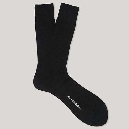 Black Short Merino Wool Socks