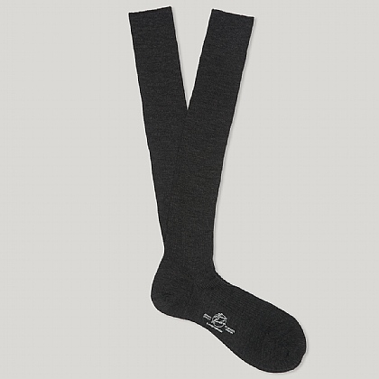 Charcoal Long Merino Wool Socks