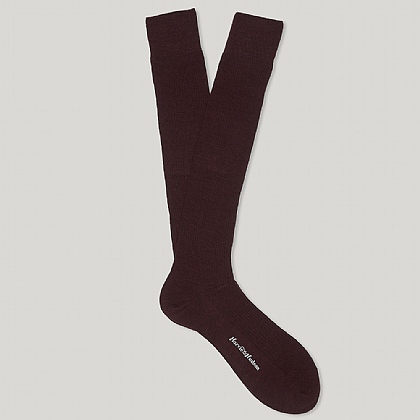 Wine Long Merino Wool Socks