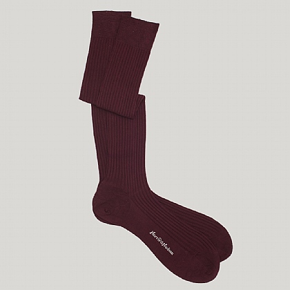 Long Cotton Sock Burgundy