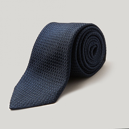 Dark Navy Silk Grenadine Tie