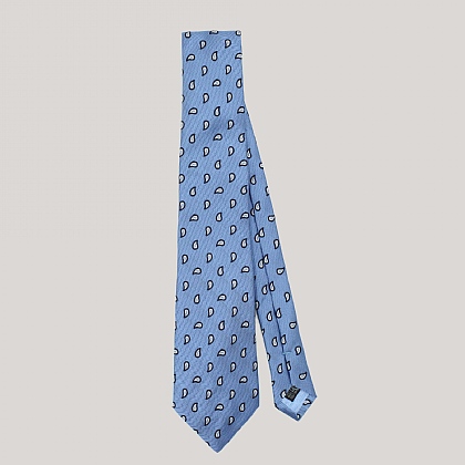 Sky Small Paisley Woven Silk Tie