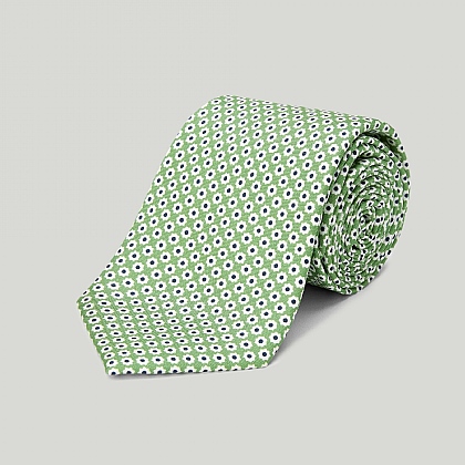 Green Daisy Printed Silk Tie