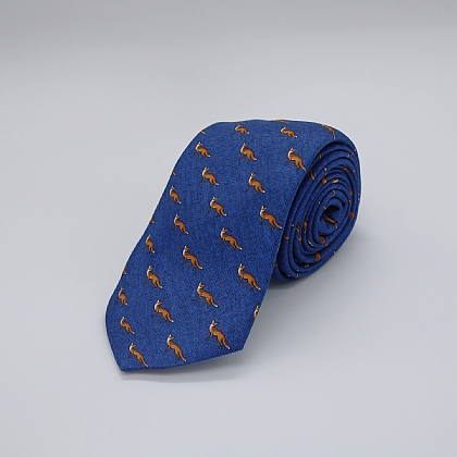 Blue Foxes Printed Silk Tie