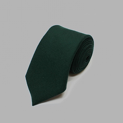Bottle Green Plain Wool Tie
