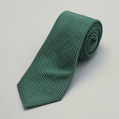 Green Oblongs Woven Silk Tie