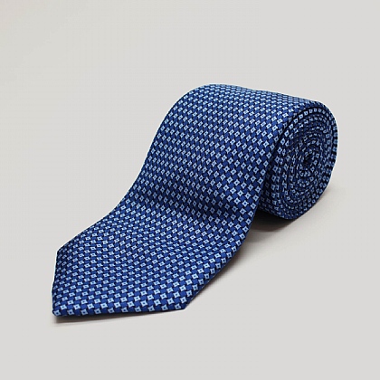 Blue Mosaic Printed Silk Tie