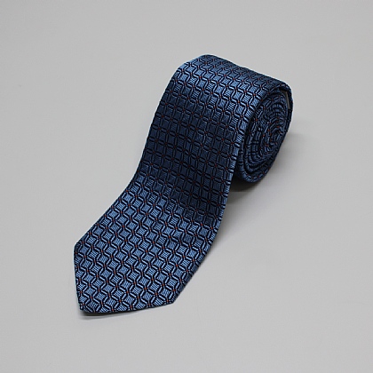 Blue Mosaic Woven Silk Tie