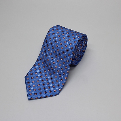 Blue Neat Printed Silk Tie