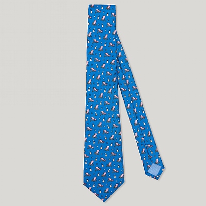 Blue Deck Chair Italian Silk Tie
