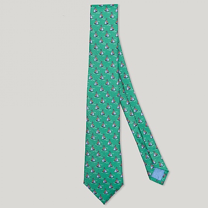 Green Boat Italian Silk Tie