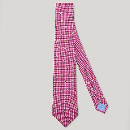 Pink Flower Italian Silk Tie