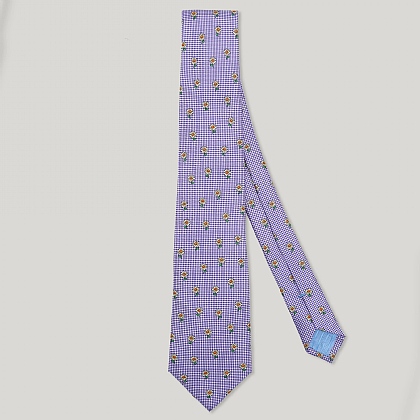 Purple Flower Italian Silk Tie
