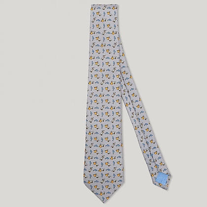 Sky Pelican Italian Silk Tie