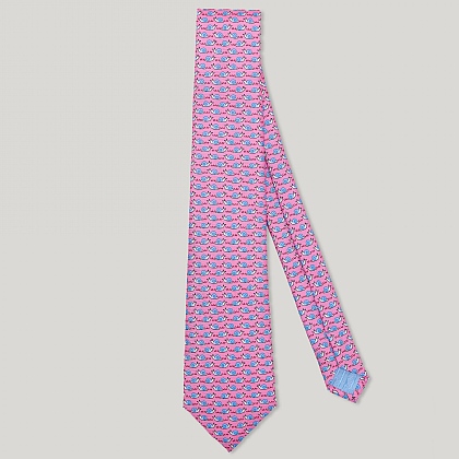 Pink Snail Italian Silk Tie