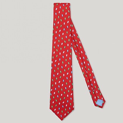 Red Ice Lolly Italian Silk Tie