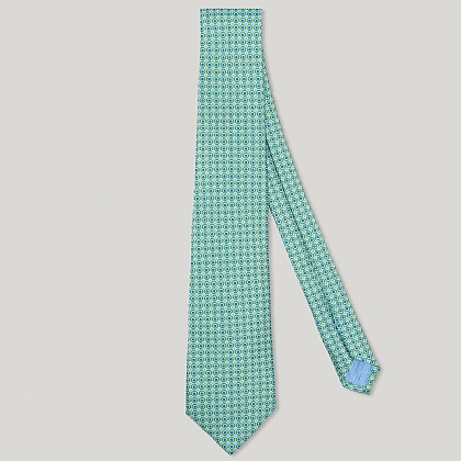 Green Circle Spot Italian Silk Tie