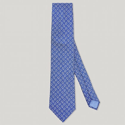 Blue Paisley Woven 100% Silk Tie