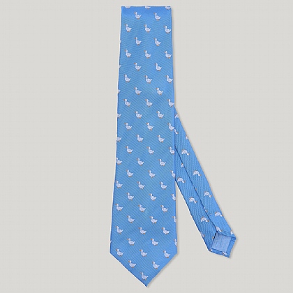 Sky Duck Woven 100% Silk Tie
