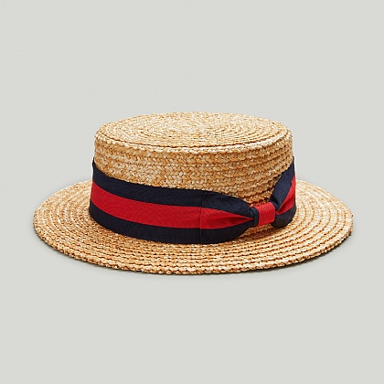 Straw Boaters Striped Band