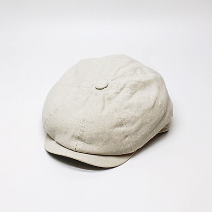 Stone Linen and Cotton Bakerboy Cap