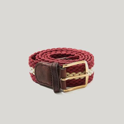 Burgundy Stripe Belt