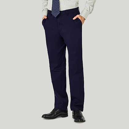 Navy 100% Cotton Trousers