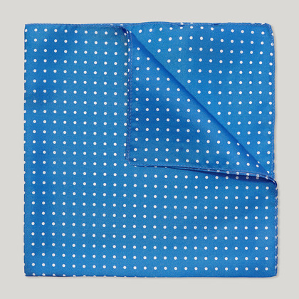 Blue and White Spot Printed 100% Silk Hank