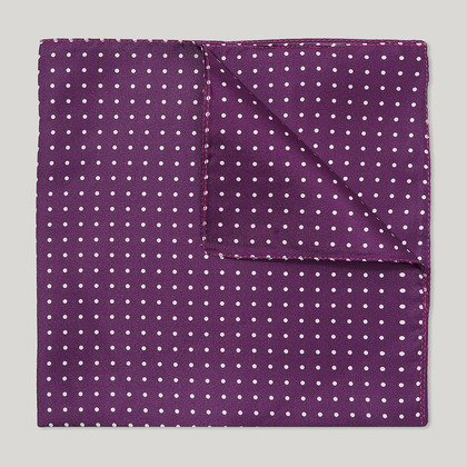 Purple and White Spot Printed 100% Silk Hank