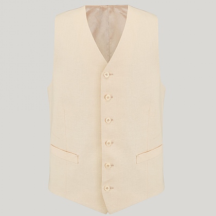 Beige Linen Mixer Waistcoat