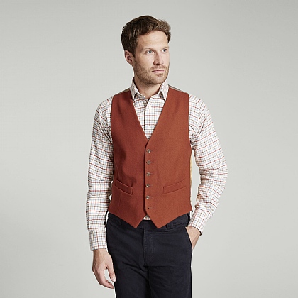 Rust Merino Wool Felt Waistcoat