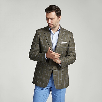 Green and Sky Check Jacket