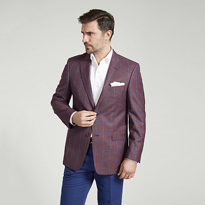 Plum and Blue Check Jacket
