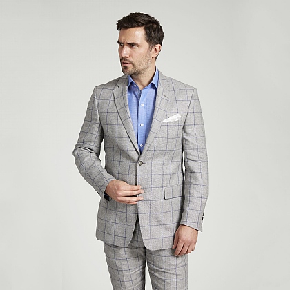 Silver and Blue Check Jacket