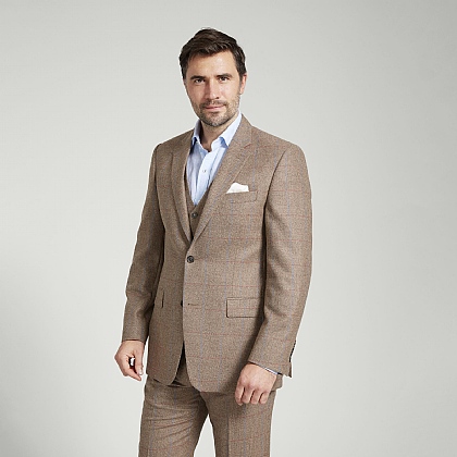 Tan and Sky Check Jacket