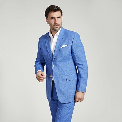 Mediterranean Blue Linen Jacket