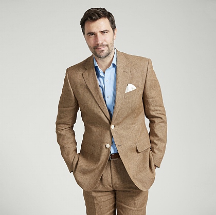 Coffee Linen Jacket