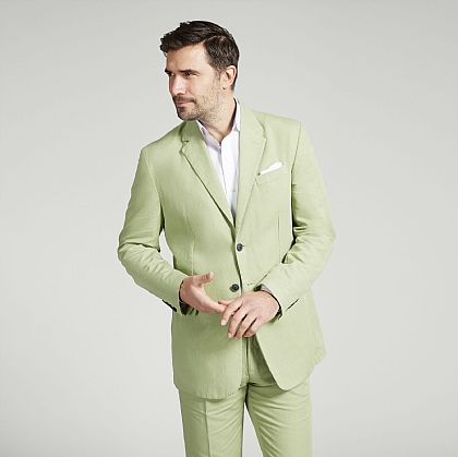 Green Casual Cotton Jacket
